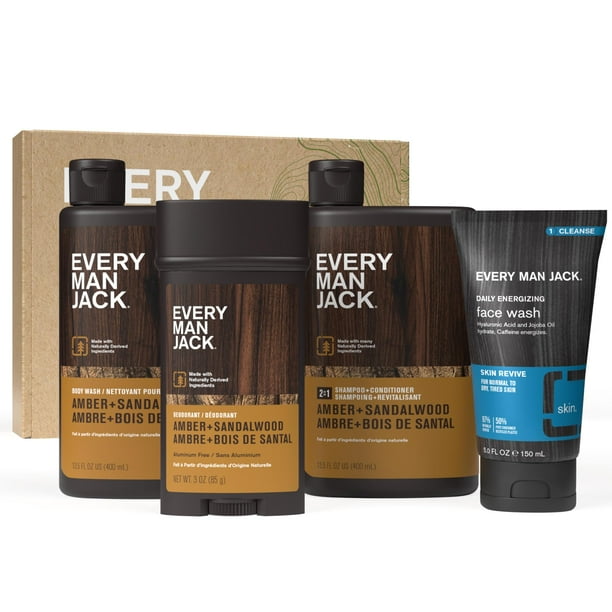 Set de regalo para baño y cuerpo Every Man Jack para hombre, color ámbar y sándalo