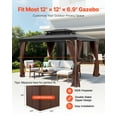 thumbnail image 2 of KFFKFF Rideaux de Gazebo Extérieurs, Gazebos 12 Pieds x 12 Pieds x 6.9 Pieds, Rideaux d'Intimité de Gazebo à 4 Panneaux avec Fermetures Éclair, Remplacement de Rideau Extérieur, 2 of 9