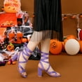 thumbnail image 4 of BLISSFUL STEP Women's Open Toe Crisscross Lace Up Chunky Heel Sandals, 4 of 6