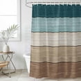 thumbnail image 6 of Teal Brown Shower Curtain Set - Extra Long 72" x 96" Washable Bathtub Curtain with 12 Hooks, Farmhouse Vintage Abstract Wooden Grain Waterproof Fabric Stall Shower Curtains for Bathroom Décor, 6 of 6