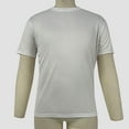 thumbnail image 5 of T-shirts for Men Plus Size under $5 Short Sleeved Lapel Round Neck Casual Solid Color T-shirt White L, 5 of 5
