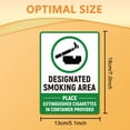 thumbnail image 2 of Designated Smoking Area Signs Stickers PVC Self Adhesive Please Place Extinguished Cigarettes in a Container Green Smoking Area Signs for Industrial Commercial Business 5.1x7.1 Inch DIY, 2 of 7