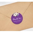 thumbnail image 3 of Darling Souvenir Round 45 Pcs Rose Floral Thank You Stickers Personalized Bride Groom Names And Date Envelope Seals-Violet, 3 of 4