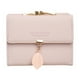 thumbnail image 3 of Cartera corta para mujer, de PU, con colgante de hoja, bolso de tres pliegues, monedero para mujer, 3 of 4