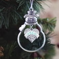 thumbnail image 2 of Teal and Gray Big Pave Heart Snowman Holiday Ornament, 2 of 2