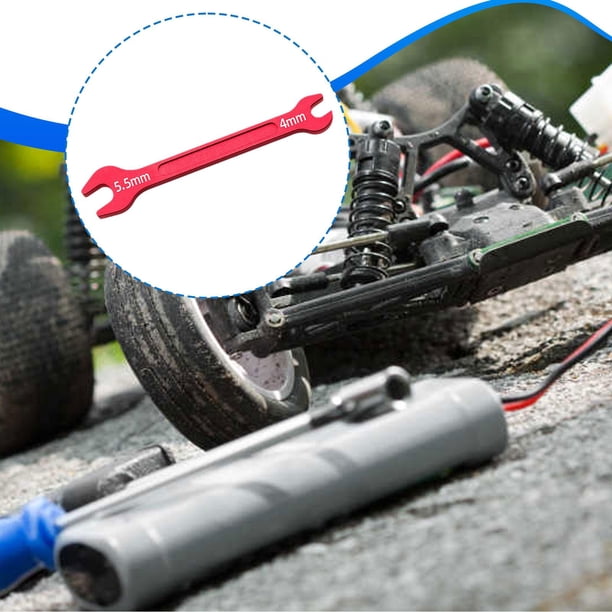 Llave de extremo abierto para coche RC, modelo de coche, reparación de varillas de tracción, mantenimiento prémium, resistente, ligera, herramienta de Rojo