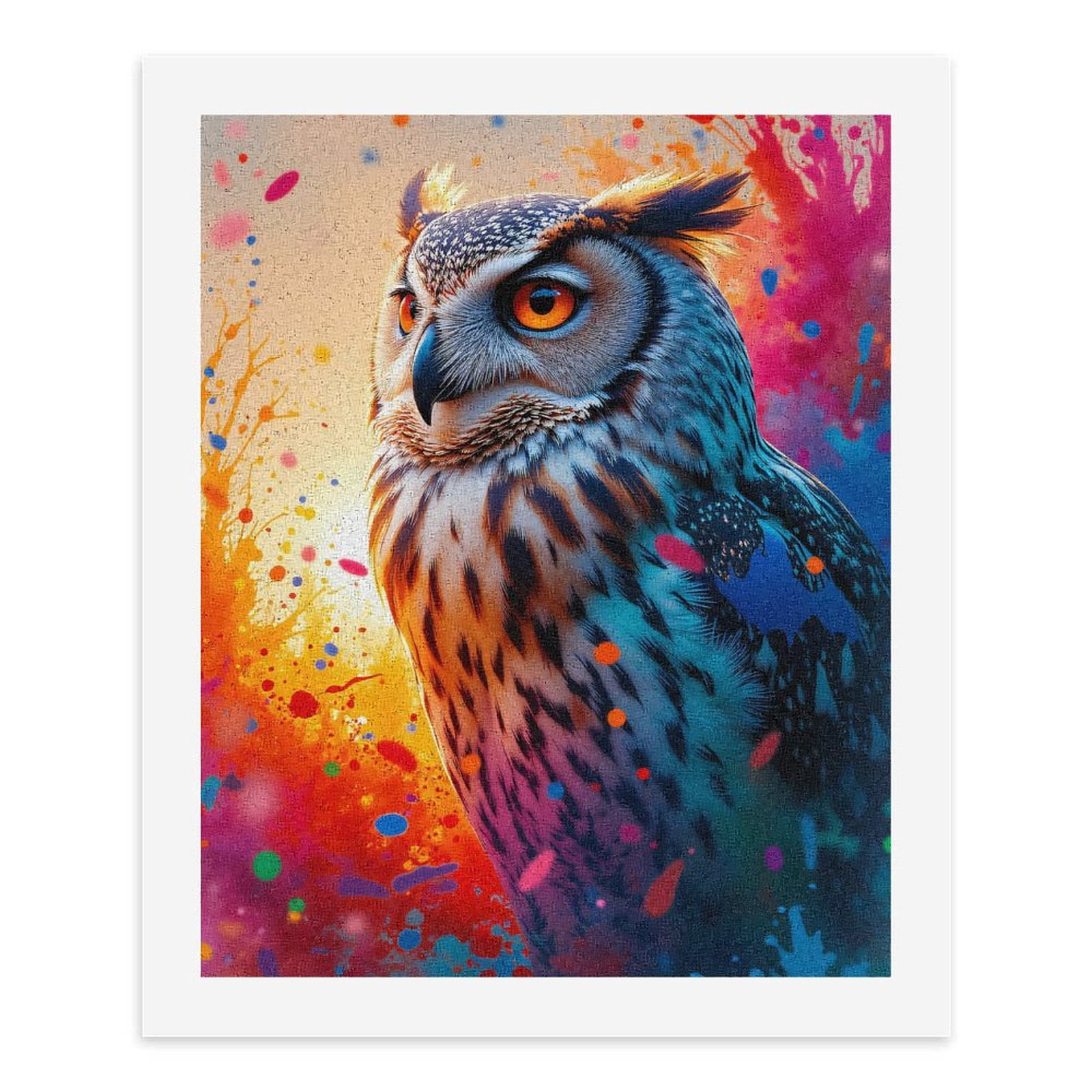 Paint By Numbers Kit for Adults Beginner - Colorful Owl Abstract Art Burst DIY Canvas Painting Kits for Adults, Frameless Paint By Number for Adults for Home Wall Decor 16x20 Inch