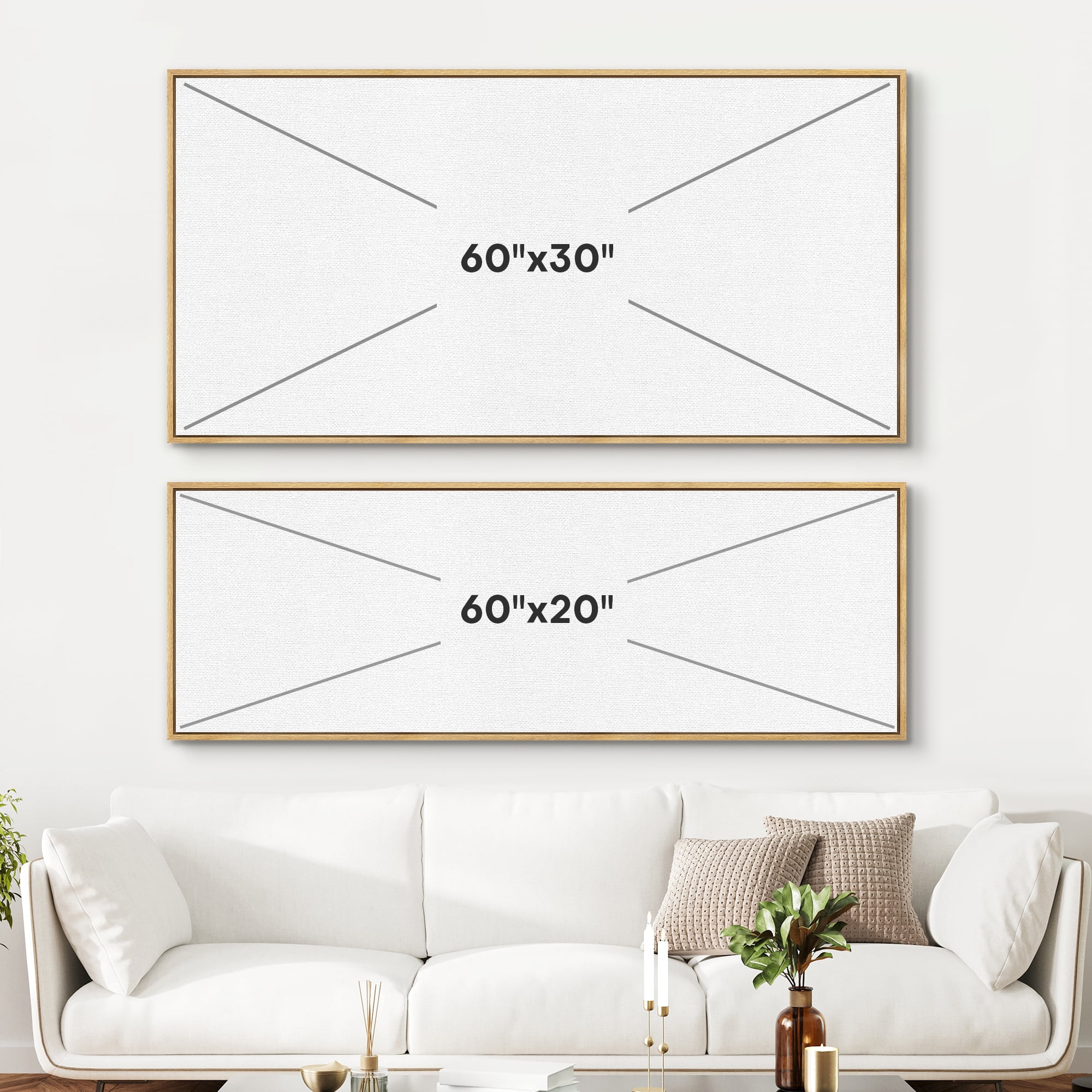 Large Framed Canvas Print Watercolor Last Supper Framed Canvas - Minimalist Religious Artwork Wall Art Decorative Ready to Hang Painting for Living room Bedroom - 60"x20" Natural Frame
