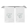 thumbnail image 3 of Monogrammed Hand Towel, Personalized Gift, 16 x 30 Inches - Set of 2 - Silver Embroidered Towel - Extra Absorbent 100% Turkish Cotton- Soft Terry Finish - For Bathroom, Kitchen and Spa- Script C White, 3 of 3