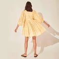 thumbnail image 4 of Vestido de algodón informal, holgado, con lazo floral, para mujer, de moda, para vacaciones en la playa, falda corta, 4 of 5