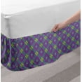 thumbnail image 2 of Abstract Bed Skirt, Geometric Shapes Rhombus Diagonally Arranged Traditional Pattern, Elastic Bedskirt Dust Ruffle Wrap Around for Bedding Decor, 4 Sizes, Violet and Yellow Green, by Ambesonne, 2 of 2