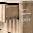 thumbnail image 3 of Fluted Dresser with 6 Drawer, Modern Dressers for Bedroom with Wood Top, Sturdy Wooden Dresser & TV Stand, Clothes Storage for Living Room, Hallway, Natural Oak, 3 of 9