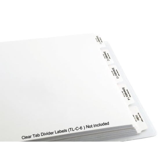 11x17 Index Tab Divider, 5 Tab, 10 Sets With Holes, Ruby Paulina