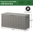 thumbnail image 5 of Lockable Waterproof Resin Deck Box, 230/150/72 Gallon Large Storage, Easy Assembly & Portable, for Patio Garden Pool Sports Equipment, Black & Gray Outdoor Cabinet, 5 of 13
