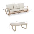thumbnail image 4 of Ulax Furniture 2-Piece Aluminum Patio Conversation Set Outdoor Wicker Furniture Sofa with Cushion and Coffee Table, Beige, 4 of 9