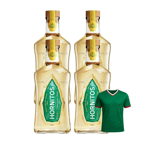 4 Tequila Sauza Hornitos Reposado 1 L + Jersey Verde