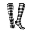 thumbnail image 5 of Lsque White And Black Plaid Printed Crew Socks Men's Women's LightWeight Thin Casual Calf Socks ,Knee High Socks,Cotton Socks, 5 of 9