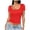 Red, variant on Women's Square Neck Short Sleeve Double Layer Tops Basic Slim Fit Going Out T Shirt Tops