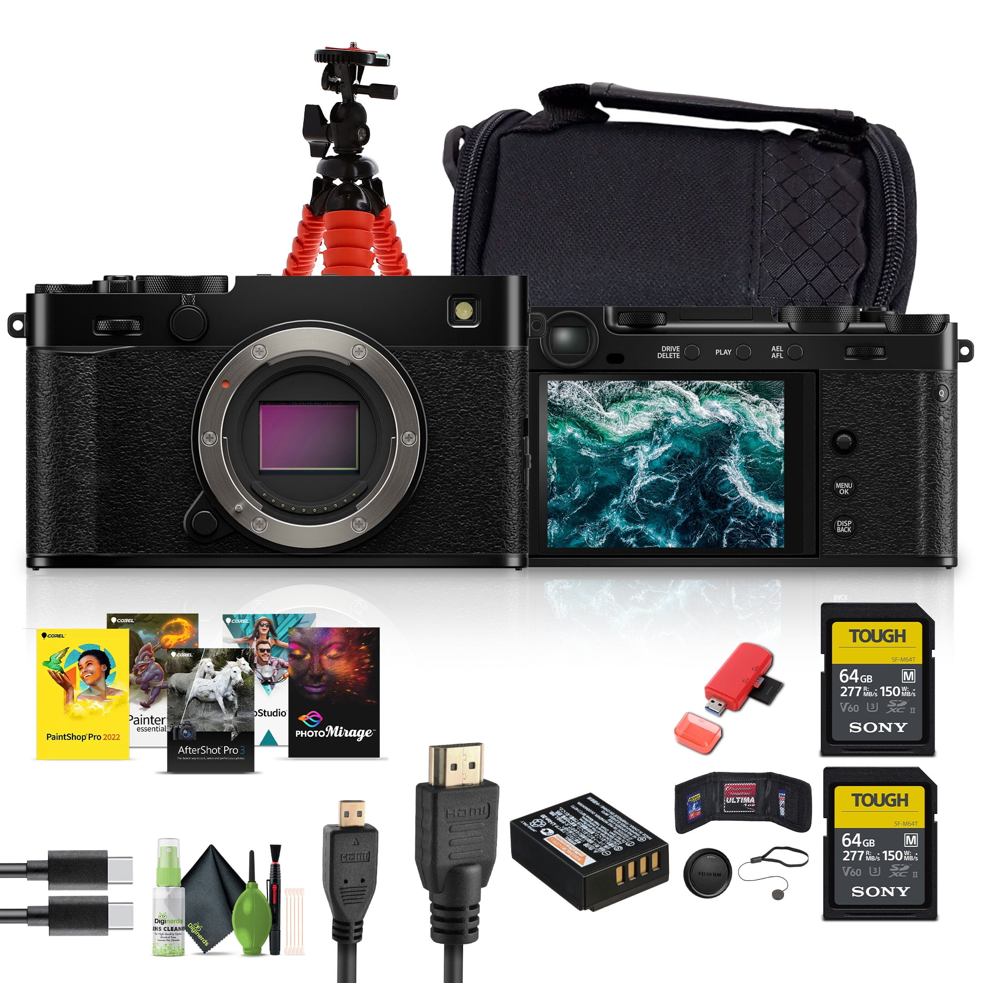 FUJIFILM X100VI Digital Camera (Black) - 7PC Accessory Bundle