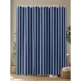 thumbnail image 4 of Shower Curtain Navy Blue Stripe Shower Curtains for Bathroom, Waterproof Polyester Shower Curtain Set with Hooks, Extra Long 72" x 84" Vertical Striped, 4 of 6