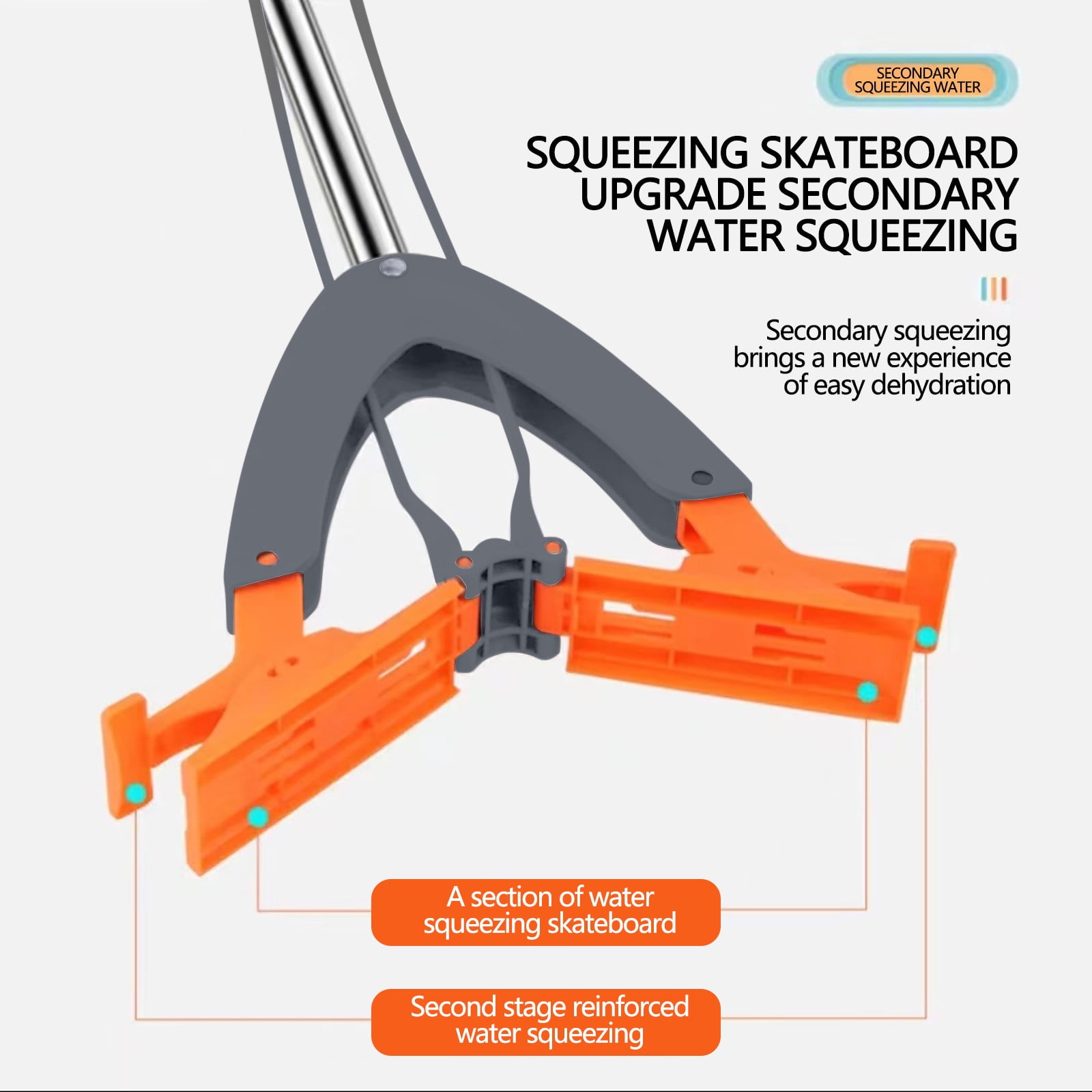 Mini Foldable Desktop Mop - Klappbarer Tischmopp Mit Selbstauswring-Funktion Orange