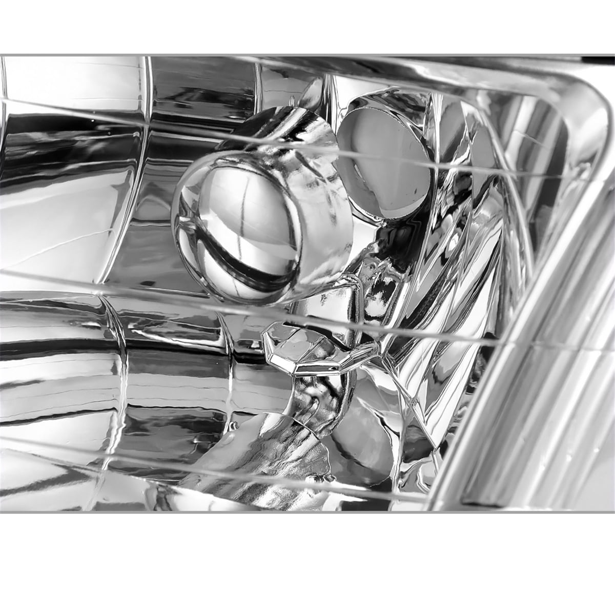 RVNI Headlights Assembly for Honda Accord 98-02 1998 1999 2000 2001 2002 Chrome Housing Headlamp