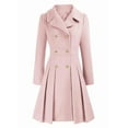 thumbnail image 2 of Women's Elegant British Style Trench Coat Lapel Collar Double Breasted A Line Mid Long Jacket with Pockets, 2 of 7