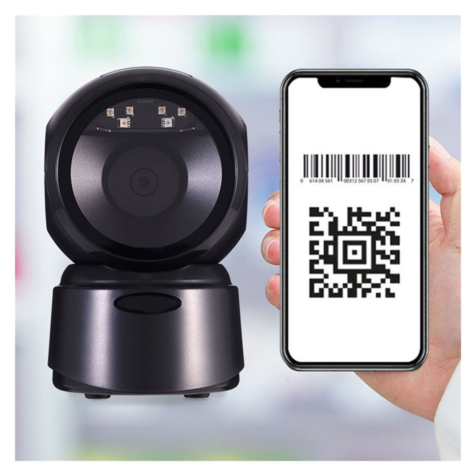2D Barcode Scanner Image Platform Desktop Scanner 1D 2D QR Code Reader USB Omnidirectional High-speed Precision Durable Scanner ,Easy to Operate