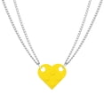 thumbnail image 2 of Collar con colgante de corazón de ladrillo colorido para parejas para la amistad Juego de joyas de rompecabezas de dos piezas -3 piezas, 2 of 5