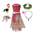 thumbnail image 3 of Moana Dress Kids Cosplay Girls Clothes Princess Vaiana Dress Children Birthday Party Costume With Necklace Pet Pig Chick Sets, 3 of 5