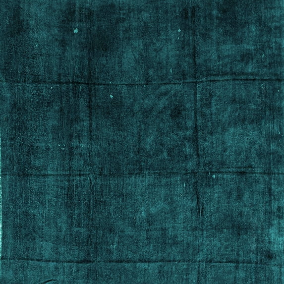 Ahgly Company Machine Washable Indoor Square Abstract Turquoise Blue Modern Area Rugs, 5' Square