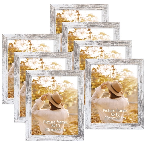 8x10 Picture Frames Set of 7 for Wall Mounted and Tabletop Display