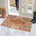 thumbnail image 5 of Retro Door Mat, 17 X 30 Inch Bohemian Orange Vintage Carpet Welcome Doormat Decorative Home Floor Mat, Non Slip Rubber Back and Strong Water Absorption for Outdoor Indoor Entrance Decor, 5 of 6