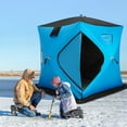 thumbnail image 5 of Topcobe Portable 2 Person Ice Shanty with Cotton Padded Walls, Oversize Privacy Tent, Easy Set Up Privacy Shelter, Blue, 5 of 11