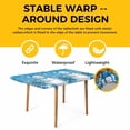 thumbnail image 4 of Blue Christmas Table Cloths for 3 Foot Rectangle Tables, Snowman Snowflake Gifts Xmas Tree Patio Waterproof Elastic Fitted Tablecloths, Washable Rectangular Table Cover for Camping, 4 of 8