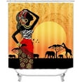 thumbnail image 2 of 4PCS Elegant African American Woman Shower Curtain Set, Pink Floral Eiffel Tower High Heels Positive Quotes Sexy Afro Black Girl Melanin Queen Fashion Bathroom Decor, Non-slip Bath Mat, 2 of 7