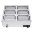 thumbnail image 4 of Commercial Electric Food Warmer, 6-Pan Bain Marie Buffet Countertop Steam Table, 4 of 11