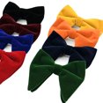 thumbnail image 2 of Men Oversize Velvet Bow Tie Big Bowtie Pre-Tied Wedding Party Ties Bowknots, 2 of 9