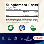 (2 pack) Vitamatic Biotin 10,000 mcg for Stronger Hair, Skin & Nails - 365 Vegan Tablets- Also Called Vitamin B7