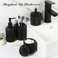 thumbnail image 5 of Bathroom Accessories Set, 4 Pack Clear Glass Bath Accessory Sets Complete, Diamond Soap Dispenser and Toothbrush Holder Set for Bathroom Counter Organizer Essentials, 5 of 7