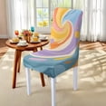 thumbnail image 5 of TSOVTHRID Colorful Painting Print 5 Pcs Dining Chair Covers and Tablecloth Set, Stain Resistant Table Cloth Dining Chair Slipcovers for Holiday Festival Decoration, 5 of 7
