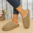 thumbnail image 3 of Suede Slippers for Women Casual Soft Sole Furry Lined House Slippers Winter Warm Indoor Slip on Shoes, 3 of 9
