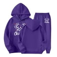 thumbnail image 4 of XEGLSBU Christmas Outfits for Girls Size 7 Girls Outfits 2 Pcs Long Sleeve Top and Jogger Pants Party Wear Xmas Graphic Print Soft for Toddler Family Matching Dark Purple Size 3-4 Years, 4 of 4