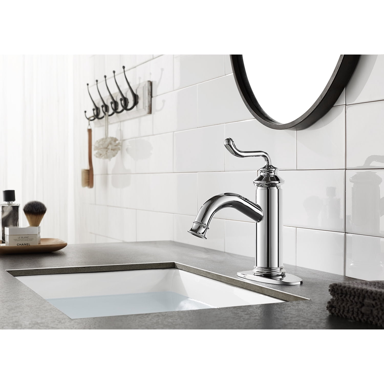 Fauceture LS5411RL Royale Single-Handle Bathroom Faucet with Push Pop-Up, Polished Chrome