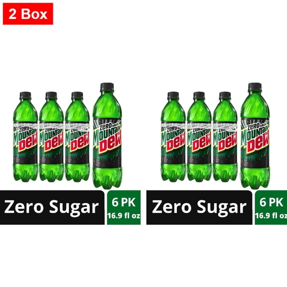 Mountain Dew Zero Sugar Soda Bottles 6 CT / 16.9 fl oz - 2 Box
