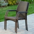 thumbnail image 2 of GDF Studio Patterson Outdoor Wicker Stacking Dining Chairs, Set of 2, Multibrown, 2 of 9