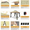 thumbnail image 3 of COBIZI 12x12 Outdoor Gazebo Pop Up Gazebo Canopy with Mosquito Netting Patio Tent Backyard Canopy with 2-Tiered Vented Top 3 Adjustable Height, Beige, 3 of 13