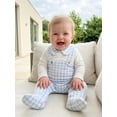 thumbnail image 6 of BemeyourBBs Preemie Newborn Girl Spring Summer Fall Winter Clothes 0 3 6 Months Footed Romper Plaid Fake Two-Piece Long Sleeve Doll Collar Footie Jumpsuit, 6 of 9