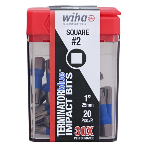 Wiha Terminatorblue Impact Bit 1In Square #2 20Pk