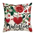 thumbnail image 2 of V-alentine's Day Themed Pillow Cover Heart And Floral Print Sofa Decorative Pillowcase Holiday Decoration, 2 of 6